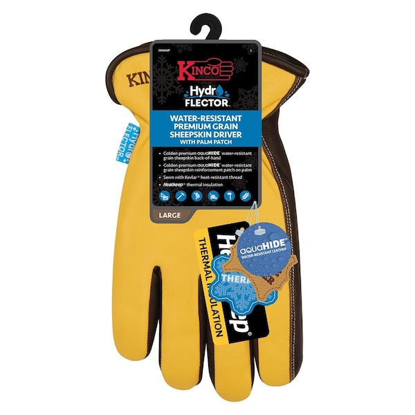 Kinco Drivers Gloves, Sheepskin, Tan/Black, M 1 PR 1396HKP-M - main